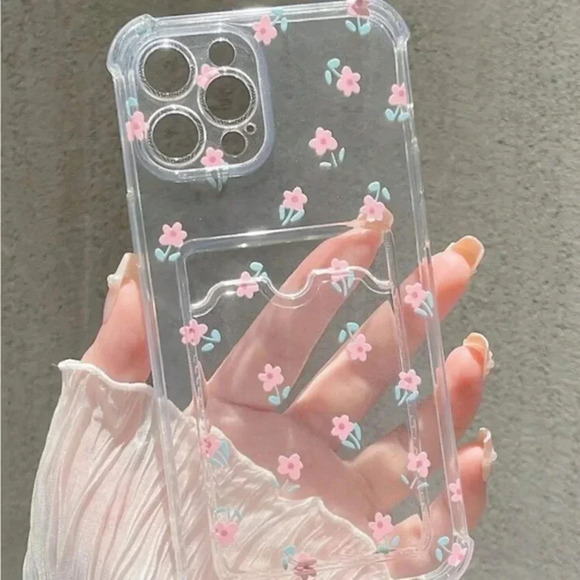 ⚠️Clearance🌟iPhone 14/Pro/Pro Max Floral Phone Case With Card Holder - Picture 4 of 4